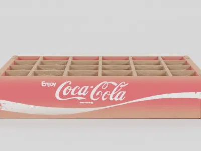 Old Coca Cola Wooden Bottle Crates Low-poly 3D model