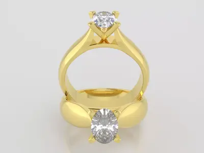 Oval 0-75-CT Quarter Round Profile Shank Width 4-00mm 3D print model