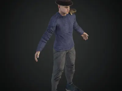  Steampunk rigged character Low-poly 3D model