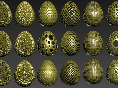 easter eggs bundle 01 3D print model