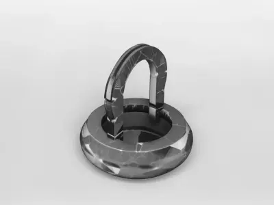 Modern Black Marble Decorative Arch Sculpture 3D model