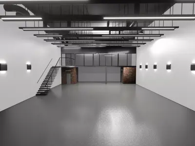 Warehouse car studio interior 3D model