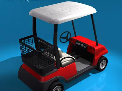 Golf cart 2 seats 3D model