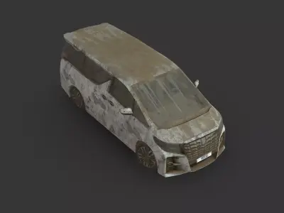 Abandoned Car - Toyota Alphard Low-poly 3D model
