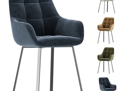 Chair Woodville Kelmi microvelor light beige 3D model