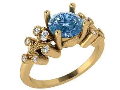 Round Cut Ring 3596 3D print model