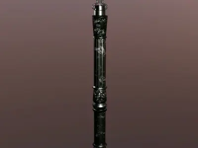 StreetLamp02 outdoor lamp post Low-poly 3D model