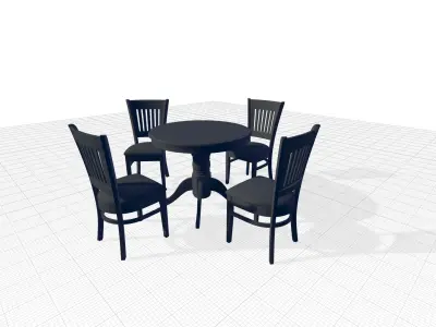 Isolda Pedestal Dining Set 3D model