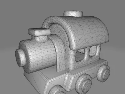 Train toy Low-poly 3D model