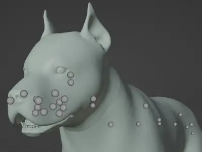 DOG - PITBULL Low-poly 3D model