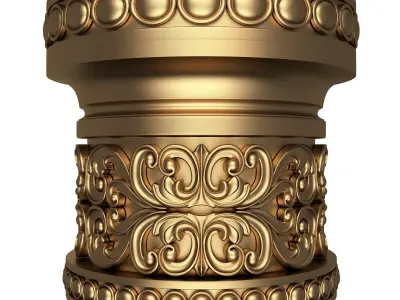 Carved Capital 0803 Low-poly 3D model