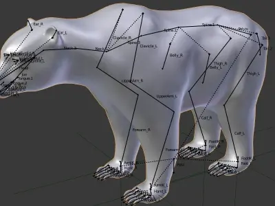 Bears pack Low-poly 3D model