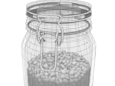 Glass Jar with coffee beans  3D model