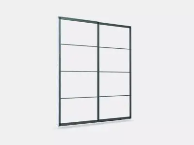 PAX Pair of sliding door frames w rail 4 Low-poly 3D model