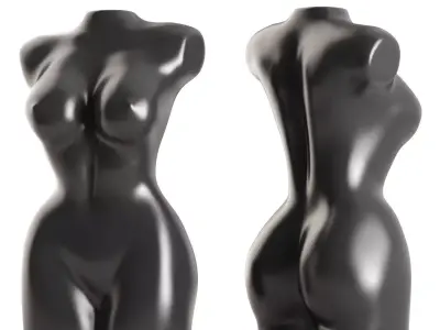 Female black torso 3D model