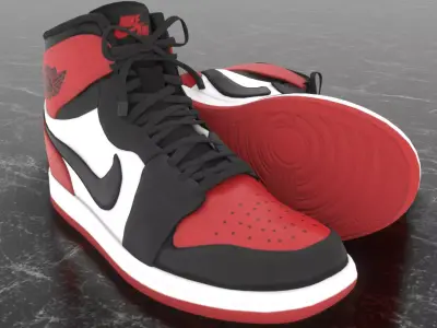 NIKE 3D SHOES - AIR JORDAN RED Low-poly 3D model