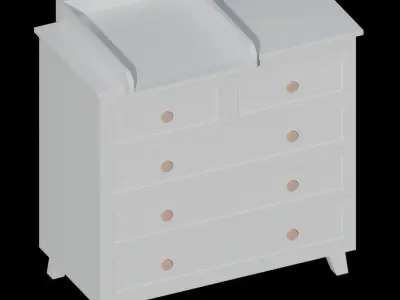 4-Drawer Dresser 3D model