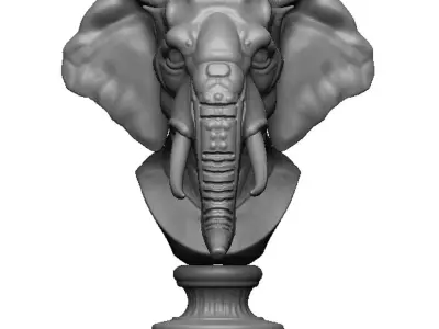 elephant head bust 3D print model purchase
