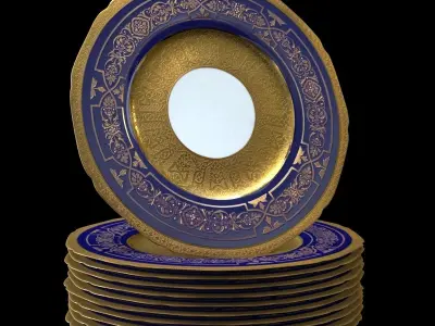 China Royal Chelsea Porcelain Dinner Plate Low-poly 3D model