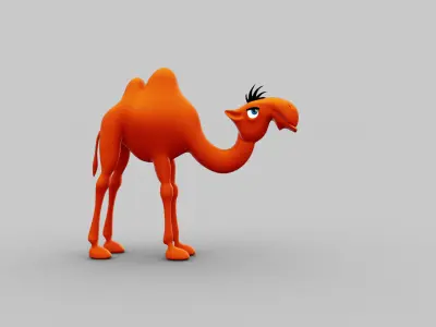 Camel funny cartoon character 3D model
