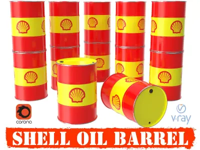 Shell oil barrel 3D model