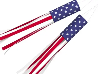 American Flag Windsock 3D model