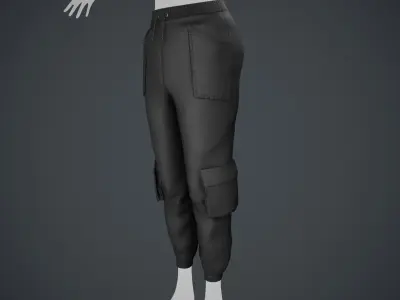 Black Sport Pants  Style 1 Low-poly 3D model