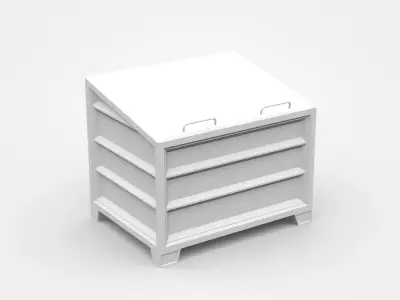 Metal Iron Closed Industrial Container  3D model