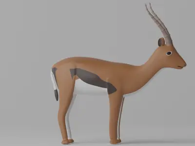 Cartoon Cute Thompson Gazelle 3D model