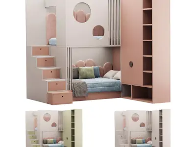 Childrens bunk bed 29 3D model