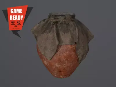 Oil Clay Pot Low-poly 3D model