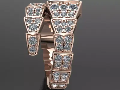 BVLGARI snake diamonds ring  3D print model