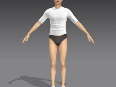Retopoed Sports shirt 3D model
