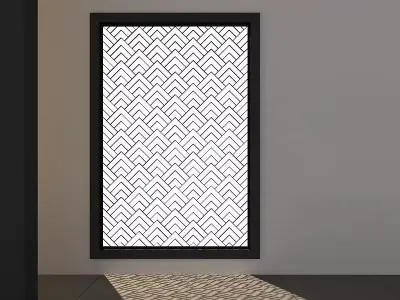 3d screen window with geometric pattern Low-poly 3D model purchase