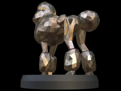 Steampunk Poodle Pose Low-poly 3D model