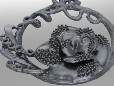 flower pendant 3D print model