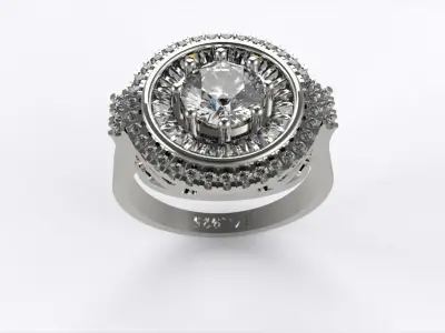 DIAMOND RING FOR GOLD OR SILVER CASTING EZA 008 3D print model