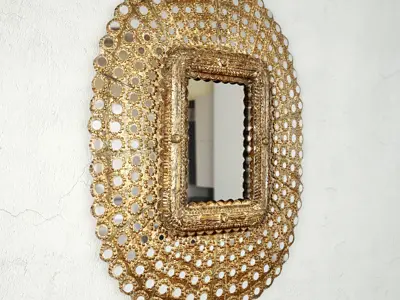 Gilt Wood Moorish Peacock Mirror 3D model
