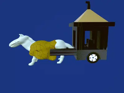 Low-Poly Chariot For Game Engine Low-poly 3D model