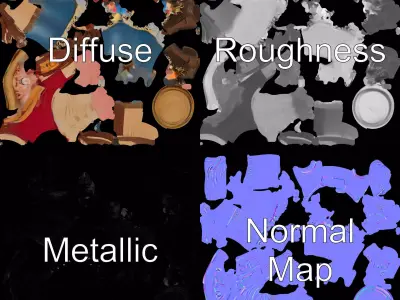 Rustic Scarecrow Model Pack for Interactive Environments Low-poly 3D model