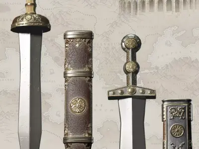 Roman weapon 3D model Low-poly 3D model