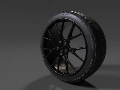  wheel  sport car Low-poly 3D model