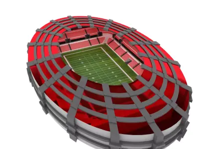 American Football Stadium Low-poly 3D model 29