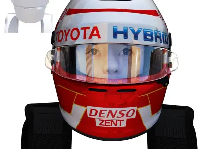 Nakajima WEC helmet 2018 Low-poly 3D model