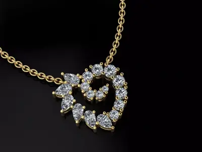 Heart Pendant  3D print model buy