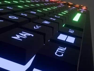 Gaming Keyboard RGB low poly game ready  Free low-poly 3D model