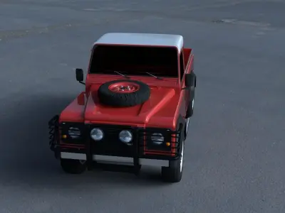 Land Rover Defender 110 Pick Up exterior HDRI 3D model