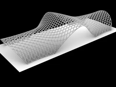Pavilion Triangulated Wireframe Architecture Parametric v5 3D model