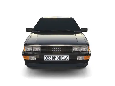 1981 Audi Coupe Quattro Black 3D model