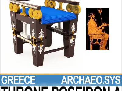 Ancient Greek Throne Poseidon A 3D model